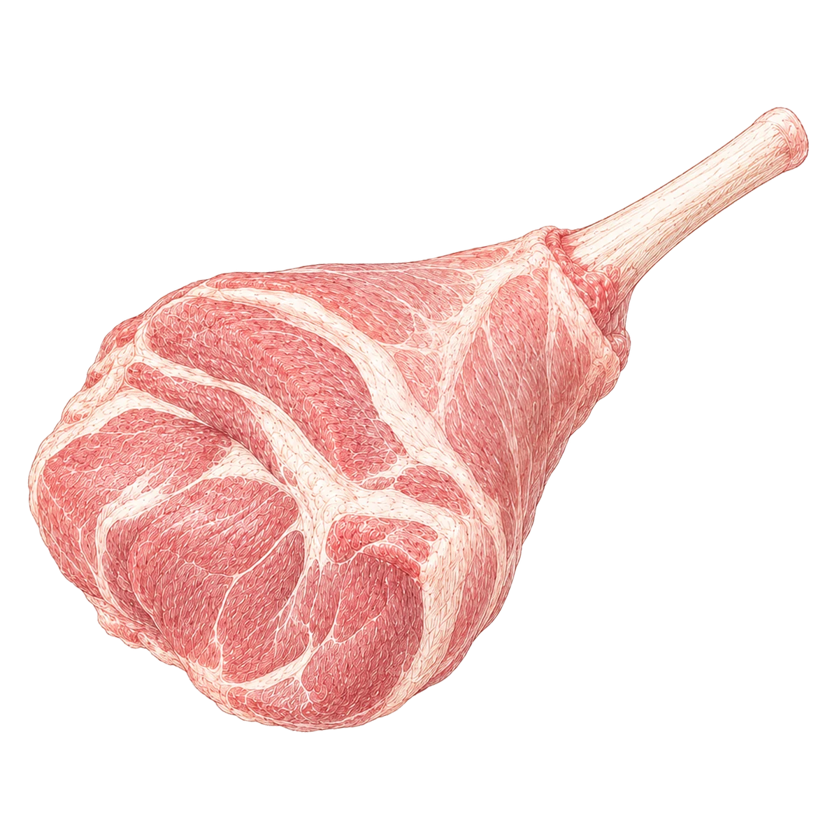 Illustratie van een varkensspitje, de voorpoot van het varken