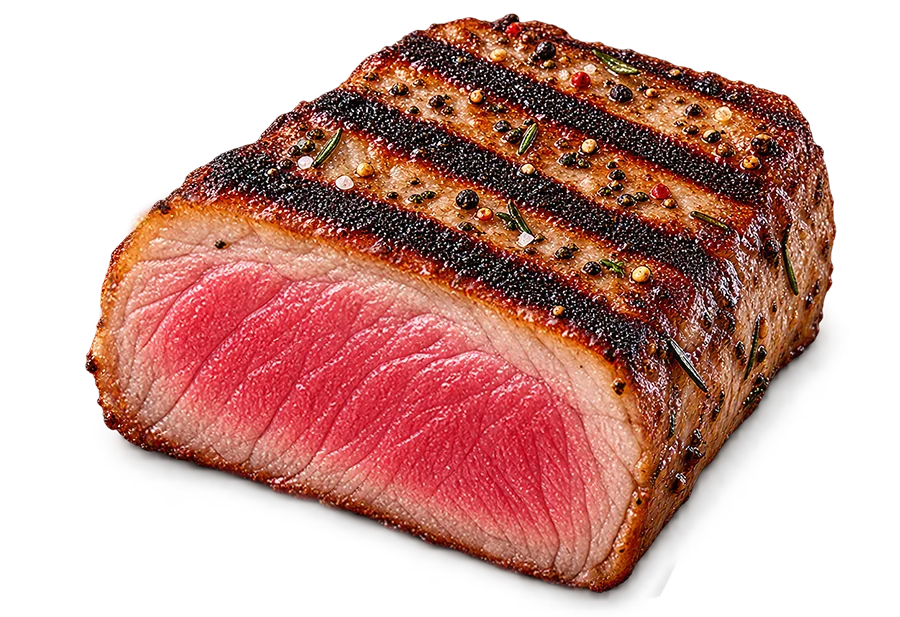 Doorsnede van gegrild lamsvlees met een medium rare garing