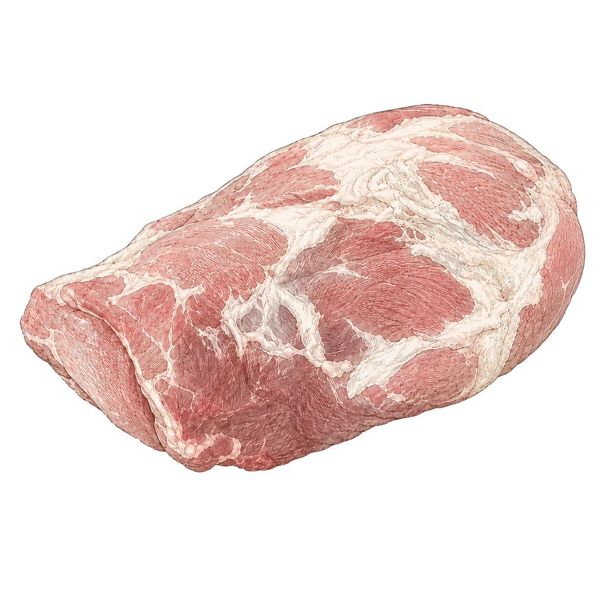 Illustratie van een procureur, de nekkarbonade van het varken