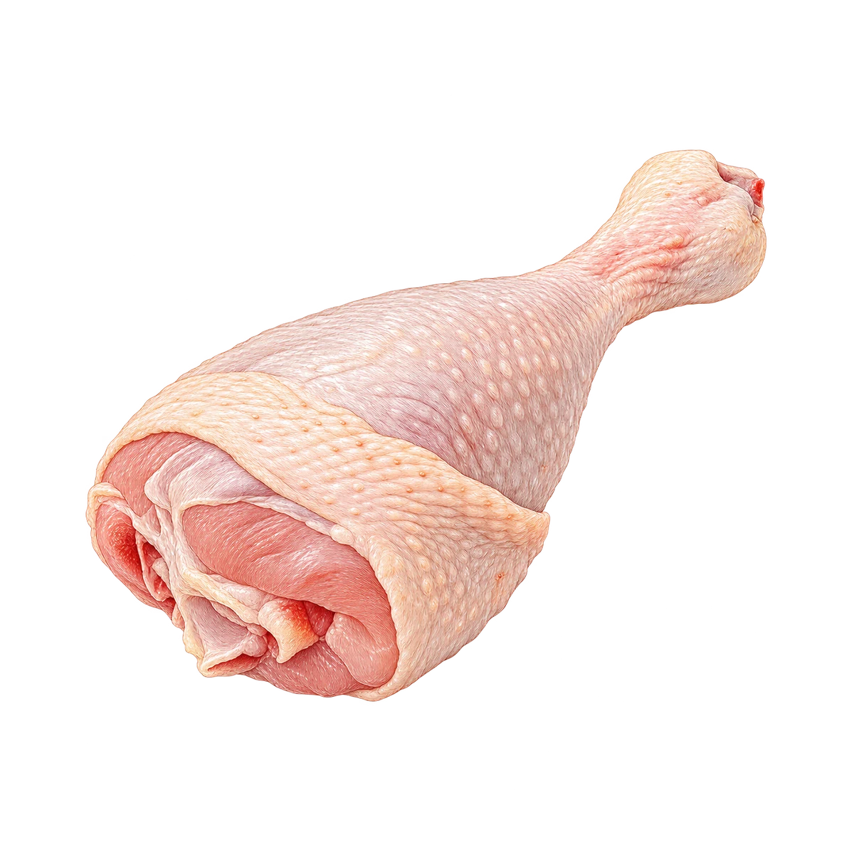 Illustratie van een rauwe drumstick aan het bot